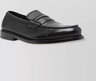 Premiata round toe textured finish loafers
