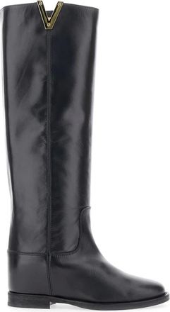 Via Roma 15 Schoenen, Dames, Zwart, 37 1/2 EU, Leer, V Oro 2568 Boot