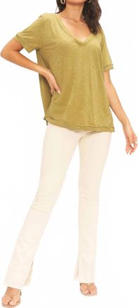 Bloomingdale's Knock Out V Neck Tee In Martini Olive