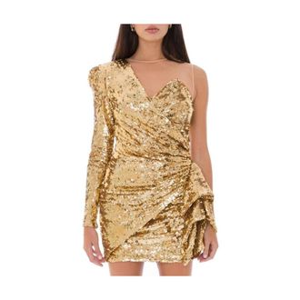 Elisabetta Franchi Vestido Dorado con Lentejuelas - Dresses - Mujer - Amarillo - S