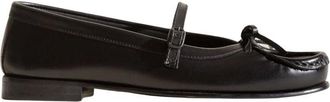 Hereu Schoenen, Dames, Zwart, 40 EU, Leer, Roses Bound Moccasin Mary Jane