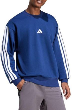 adidas Essential 3-Stripes Fleece Pullover in Dkblue/whi at Nordstrom Rack, Size Xx-Large