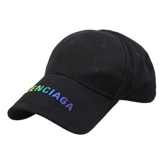 Balenciaga Rainbow Logo Cap Black 564206310B21000