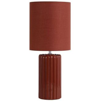 Searchlight Searchlight Groove Lámpara de mesa de 1 luz, color naranja quemado con pantalla a juego