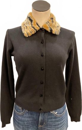Julie Brown Christi Button-Down Knit Cardigan In Black