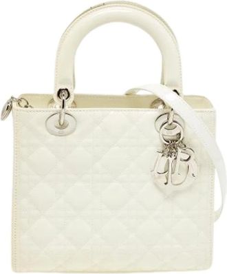 Dior Pre-owned Leren Handtas - Dames - Vintage Handtas - Wit - ONE Size - Leer - Vintage