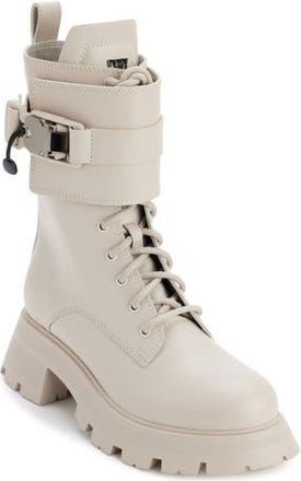 DKNY Lug Sole Combat Boot in Deep Vanilla at Nordstrom Rack, Size 5.5