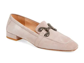 Koko + Palenki Womens Sage Suede Loafer In Taupe