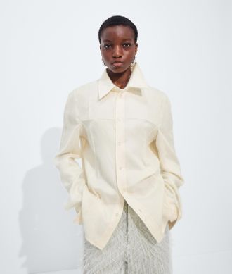 Bottega Veneta Camicia in mohair e seta - Bianco - Donna - 40
