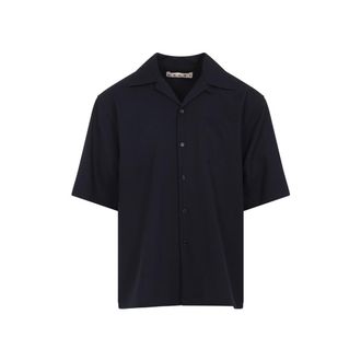 Marni Black Wool Shirt With Classic Collar
