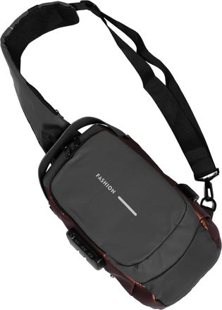 Frcolor Mens Sling Backpack with Anti-theft Password Lock Water-resistant Nylon Travel Bag for Bike Riding City Exploration Crossbody and Handheld Shoulder Pa