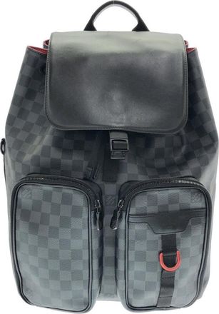 Louis Vuitton Black Coated Canvas Backpack (Pre-Owned)