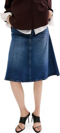 Mango Denim Midi Skirt in Dark Blue at Nordstrom, Size X-Small