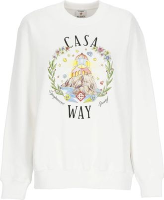 Casablanca Casa Way Mountain Sweatshirt - Dames - Sweatshirts - Wit - XS - Katoen - Hoodies & sweatvesten
