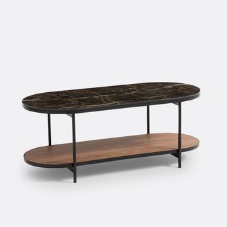 La Redoute Interieurs Salontafel met blad in glas en marmer effect, Gil