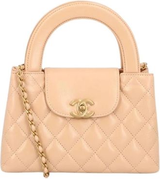Chanel Pre-owned Nano Kelly / Mini Shopper Schoudertas - Dames - Vintage Handtas - Beige - ONE Size - Leer - Vintage