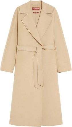 Max Mara Jassen, Dames, Beige, XS, Wol, Belted Coat
