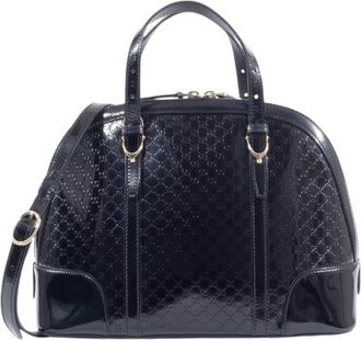 Gucci Pre-owned Handbags, female, Black, Size: ONE SIZE Pre-owned Vintage Patent Leather Handbag