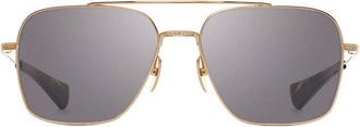 Dita Eyewear Flight-Seven Rectangular Dark Lenses with Gold Metal Frame