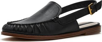 Franco Sarto Sully Womens Dress Flat Shoes Black Leather : 8.5 M