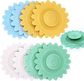 OEM Tap&oacute;n Universal Para Fregadero Con Filtro Para Cabello - Silicona - 8 Piezas - Blanco/verde/naranja/azul