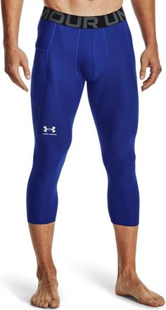 Under Armour Mens UA HG Armour 3/4 Leggings, Comfortable and Robust 3/4 Sports Leggings for Men, Lightweight and Elastic Training Trousers with Compression Fit, Ro