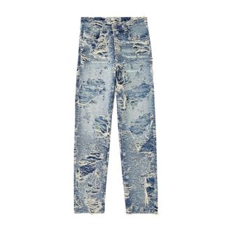 Diesel Straight Jeans, female, Blue, Size: W26 Casual Mens Trousers