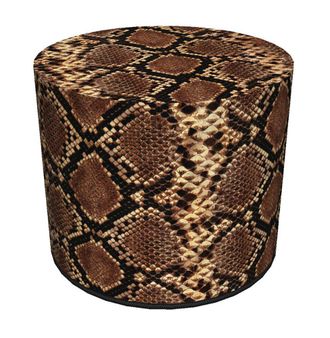 OEM Pouf Decorativo, Bertoni, Stampa Boa - Pouf Rotondo Per Soggiorno, Ingresso, Cilindro 40cm, Elegante, Cerniera, Lavabile