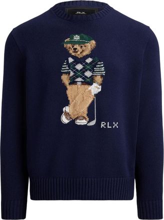 Ralph Lauren bear-motif pullover - men - Cotton/Recycled Polyester - S - Blue