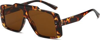 Generic Fashion Square Large Frame Men And Women Outdoor Commuting Sunglasses Street Photography Vacation Sports Sun Glasses(Brown)