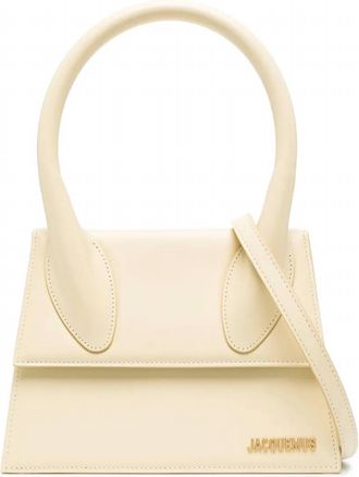 Jacquemus Womens Le Chiquito Moyen Top Handle Leather Bag In Ivory