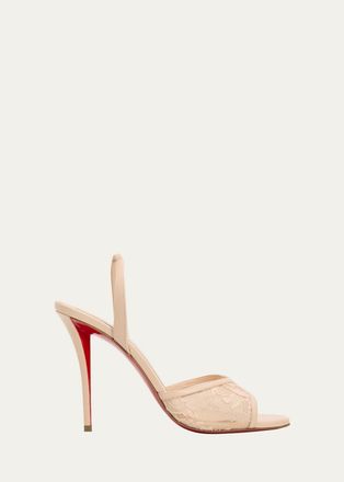 Christian Louboutin 100mm Miss Z Lace Slingback Sandals