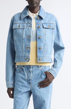 Thom Browne Shrunken Selvedge Denim Jacket in Light Blue at Nordstrom, Size 36