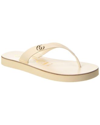 Gucci Double G Leather & Canvas Sandal