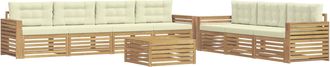 vidaXL Conjunto De Sof&aacute;s De Exterior 8 Uds. Blanco Y Crema Vidaxl