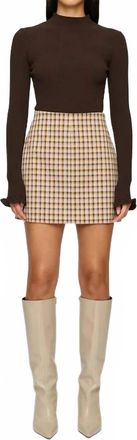 Clea Evelyn Mini Skirt In Praline Check