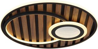 Globo Lighting L&aacute;mpara De Techo Led Semiempotrada Integrada De 50 Cm, Color Negro Mate, Led 3000 K