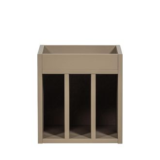Woood Mueble de almacenamiento de vinilos de madera - Beige