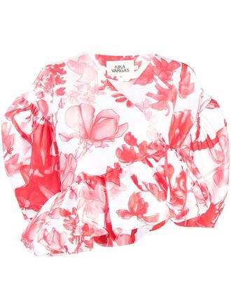 Kika Vargas Top met bloemenprint - Rood