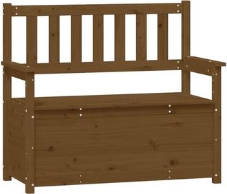 vidaXL Vidaxl - Banco de madera maciza pino marrón miel 112,5x51,5x96,5 cm