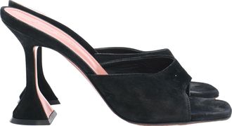 Amina Muaddi Lupita Sandals in Black Suede