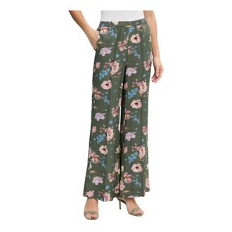 Oui Wijde broek - Dames - Broeken - Veelkleurig - Maat: M Viscose