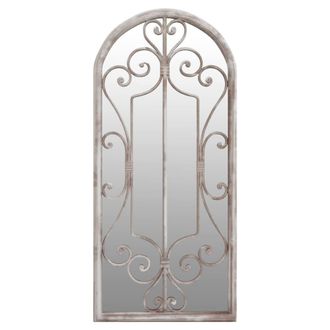 Berkfield Home Garden Mirror Sand 100x45 cm Iron for Outdoor Use in Beige
