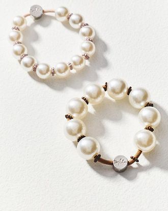 By Lilla At Tiffanys Pearl Hair Ties, Set of 2