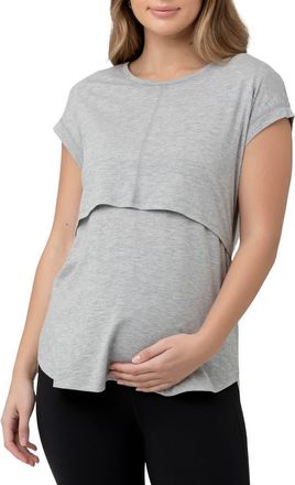 Ripe Richie Nursing Shirt in Grey Marle at Nordstrom, Size X-Large