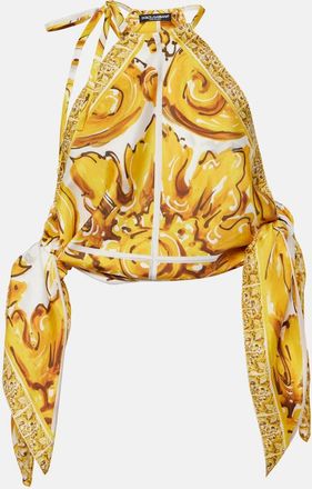 Dolce & Gabbana Majolica silk satin top