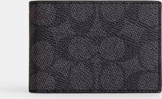 Coach Compact Billfold Wallet In Signature Canvas