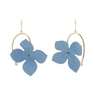 Marni Rhinestone Bloem Hanger Oorbellen - Dames - Oorbellen - Blauw - ONE Size - Accessoires