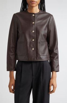 Reiss Gracie Leather Jacket in Burgundy at Nordstrom Rack, Size 8 Us / 12 Uk
