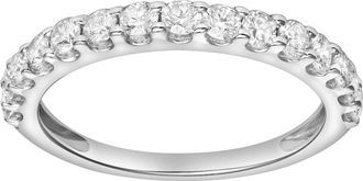 LuvMyJewelry Francesca 14K Gold Round Diamond Studded Half Eternity Band Ring - 0.5cts in 14K White Gold at Nordstrom, Size 6.5